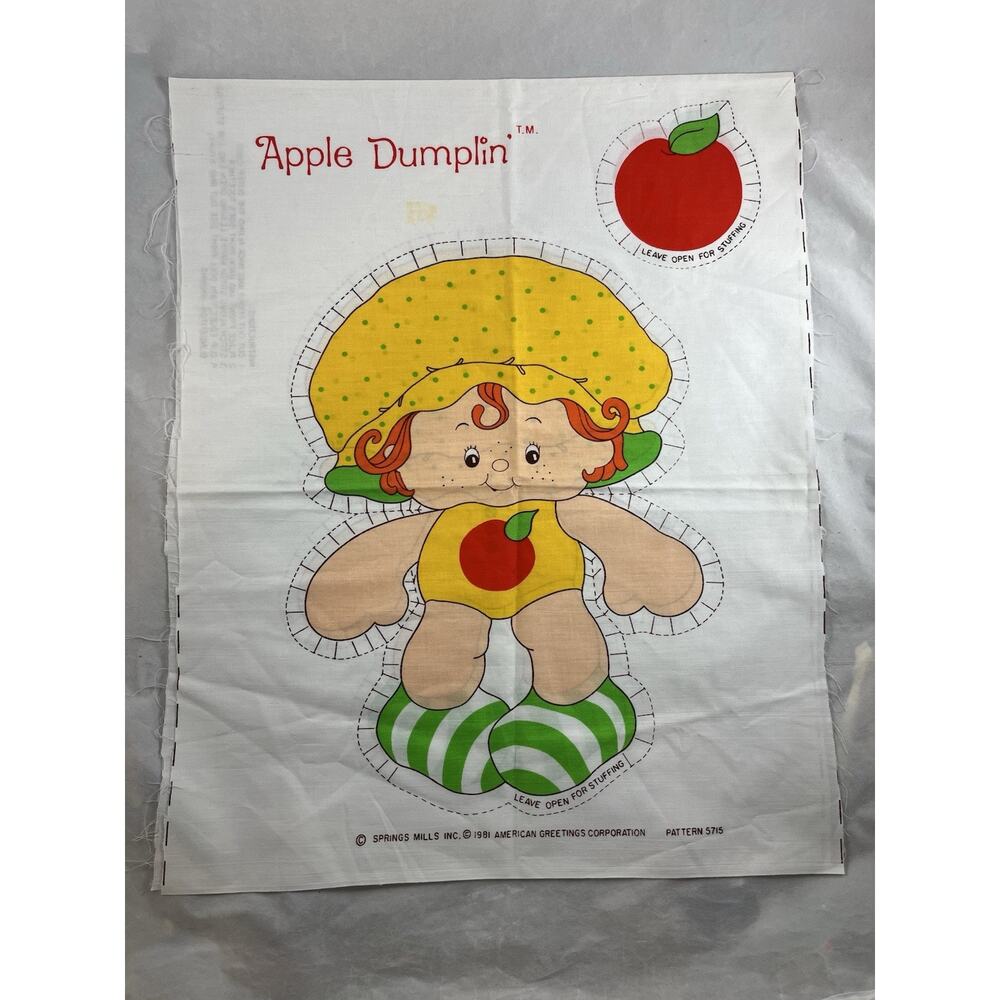 Strawberry Shortcake Apple Dumplin Doll Fabric Pattern 5715 Cut n Sew Vintage